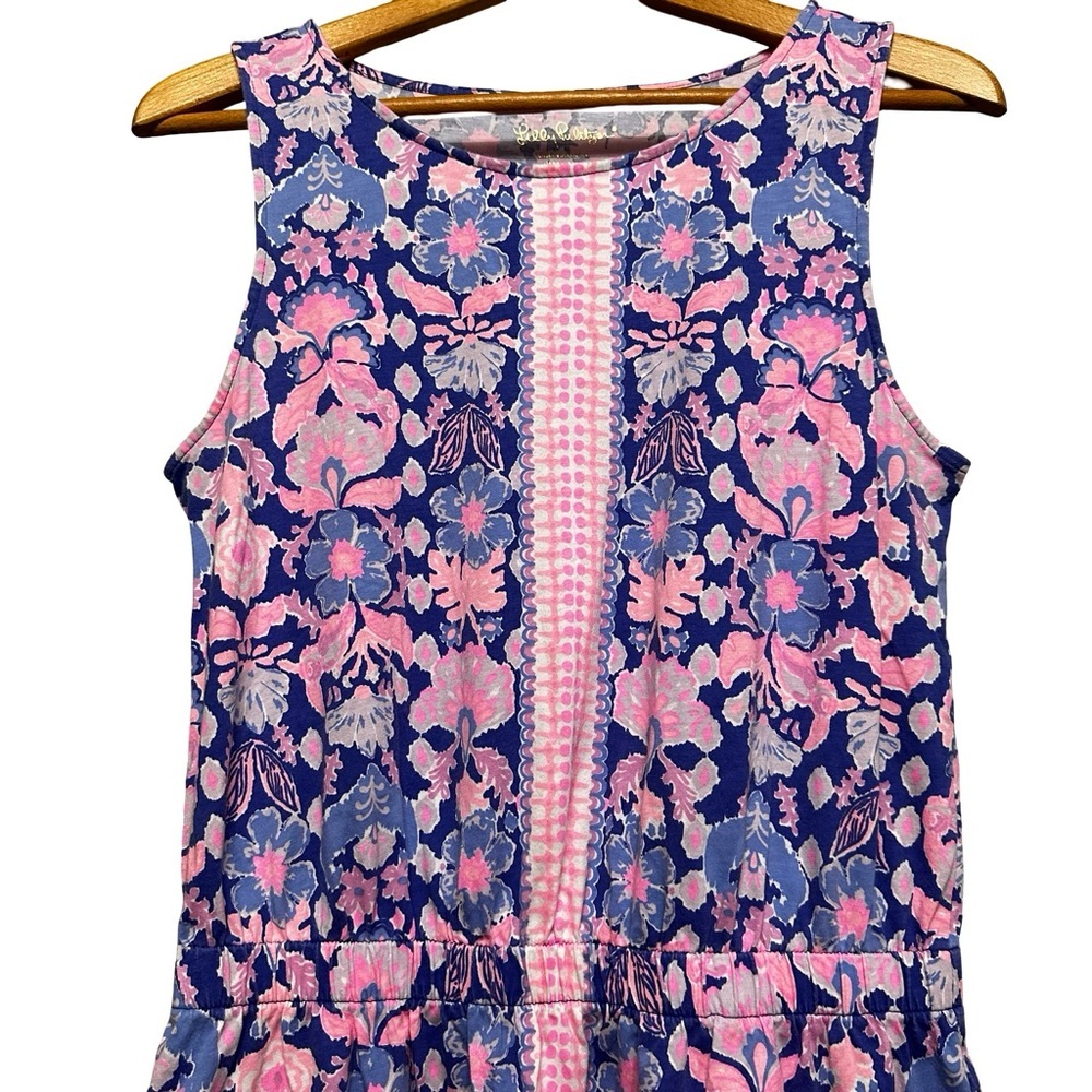 Sleeveless Blue & Pink Floral Summer Dress - Picture 7 of 13